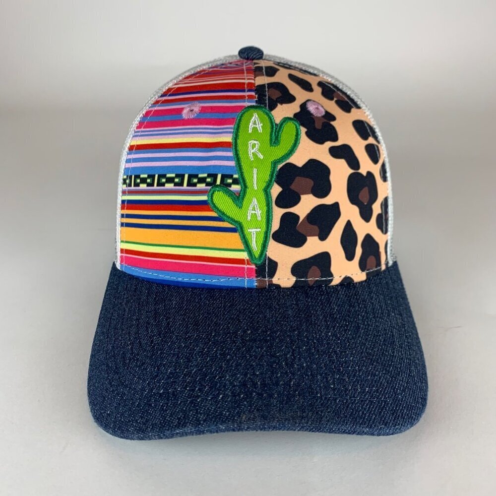 Ariat Unisex Multicolor White Snapback Trucker Hat - image 2